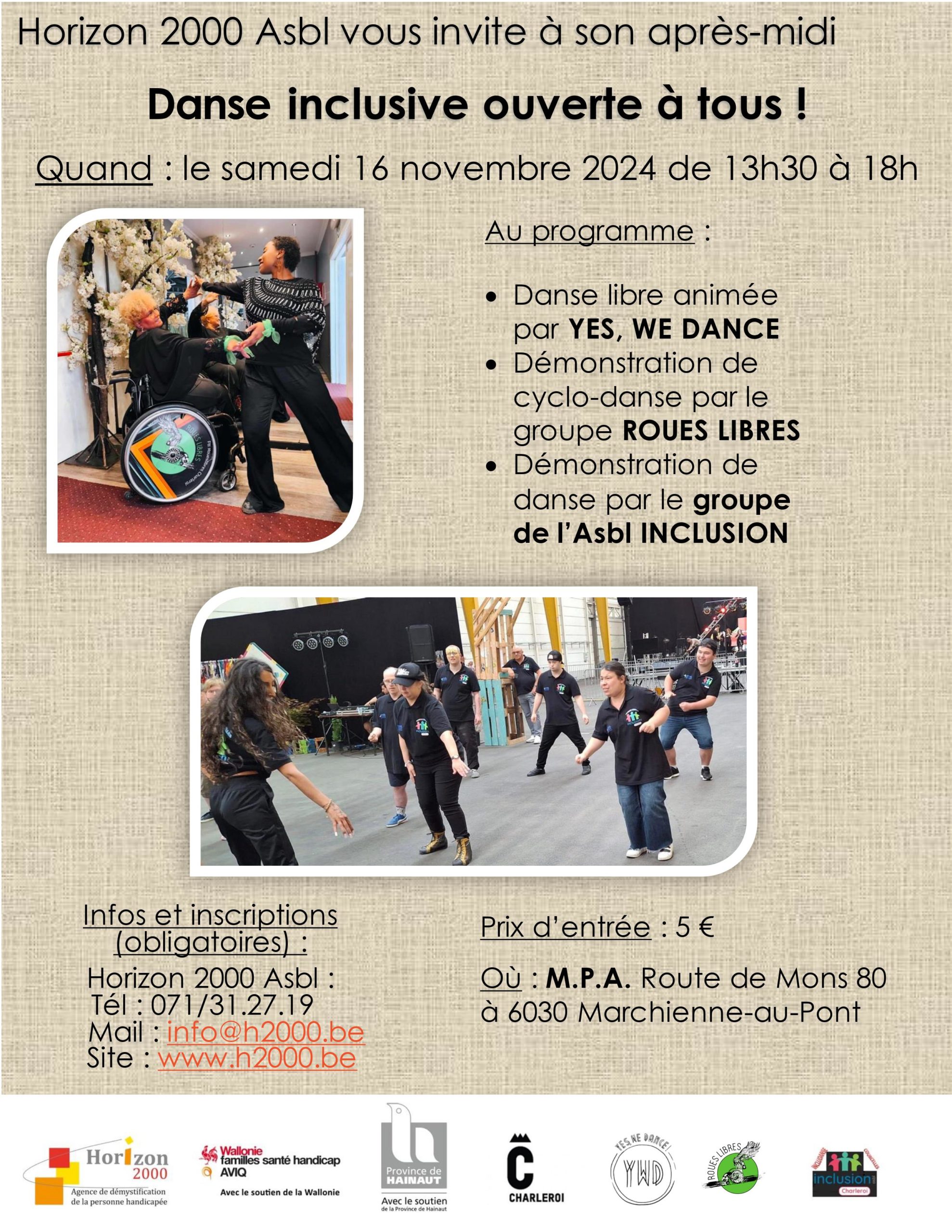 Horizon 2000 Asbl vous invite à son après-midi Danse inclusive